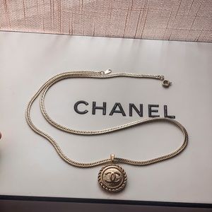 Authentic Chanel button pendant